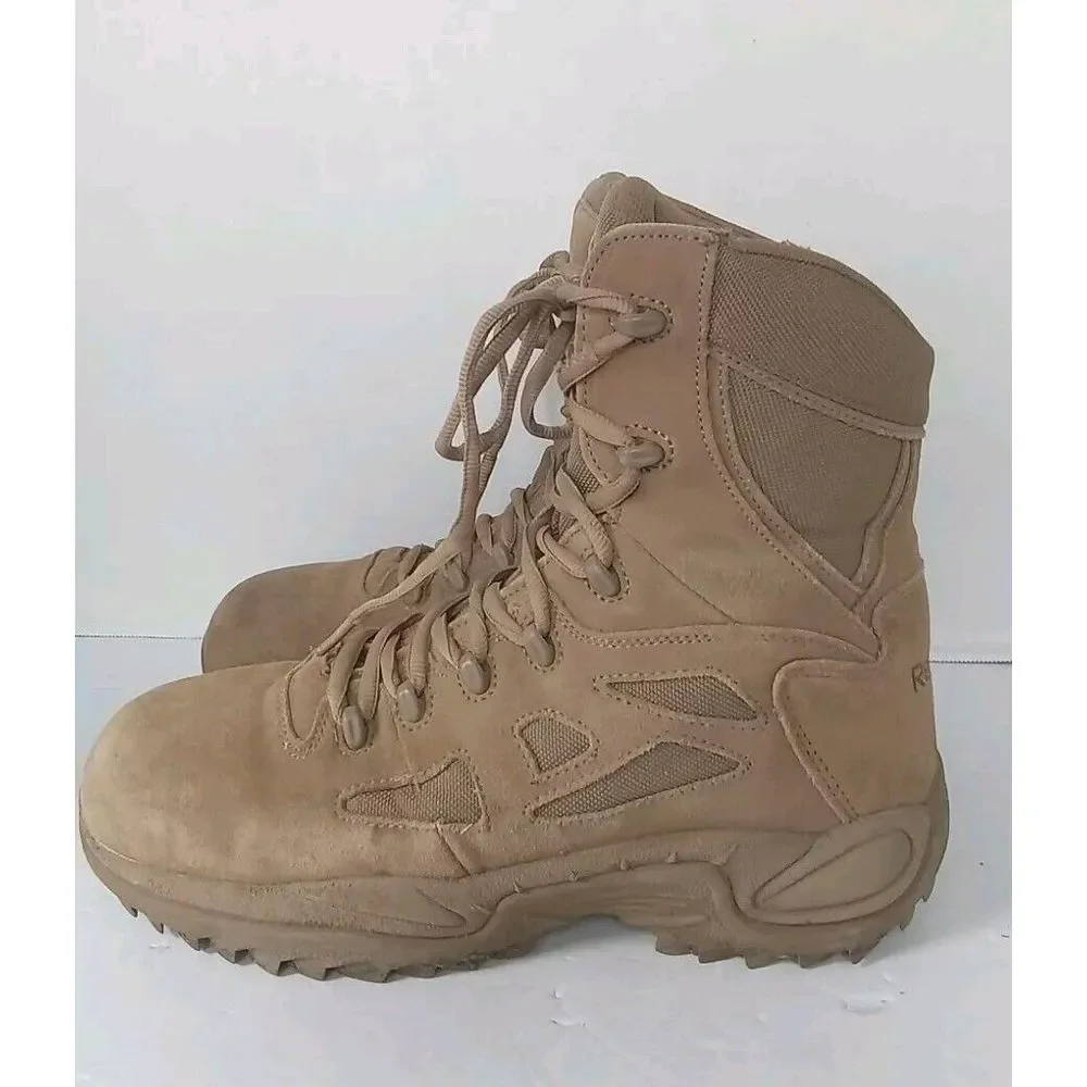 Tactical Military Combat Boots Desert‎ Tan High-Top Lace-Up Hiking Work Boots